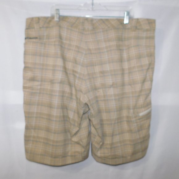 Columbia Omni-Wick Advanced Evaporation Mens 42W Plaid Shorts Tan Gray - Picture 10 of 11